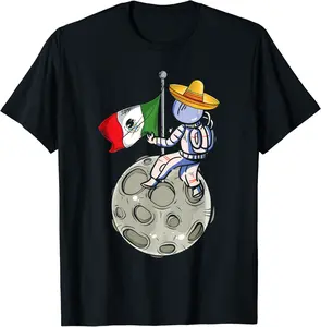 Mexican Flag Astronaut Dia De Los Muertos Cool Day of dead T-Shirt - Briannawo Shop 67B09H68L6MV