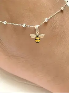 1 piece of new millet bead anklet simple ins style stainless steel anklet trendy jewellery accessories for women