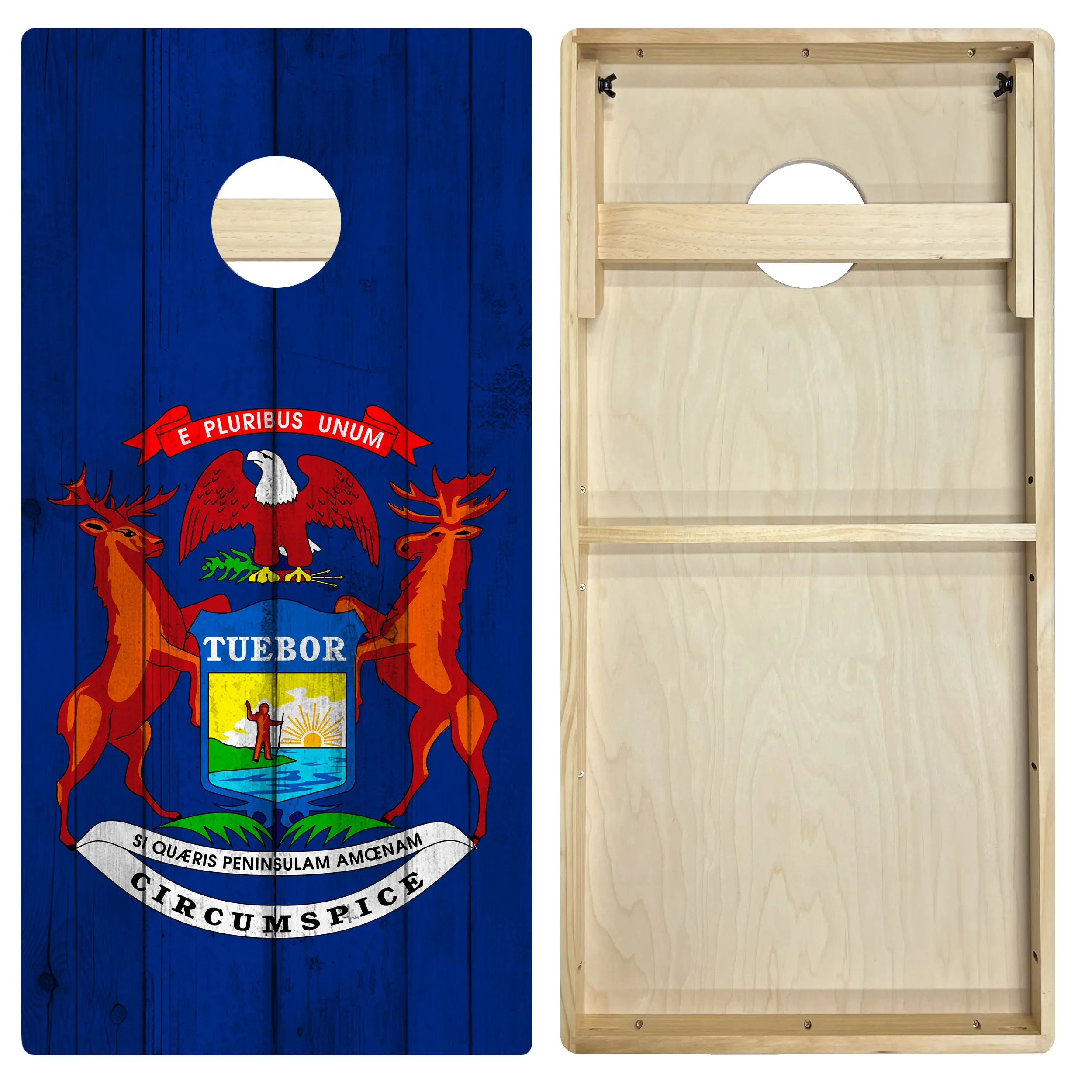 Michigan State Flag Cornhole Board Set | Intermediate