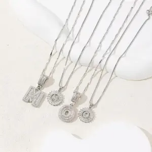 Bieber Hailey 2 Pack Initial Letter Pendants for Women - 26 Alphabet with Zircon Stones, Fashion Jewelry for Parties, Birthdays & Valentine's Day Gift