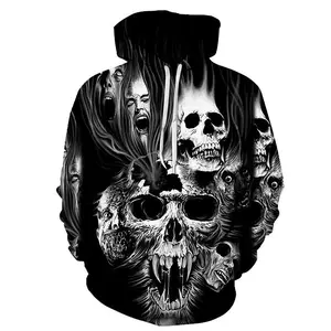 Men's Plush Long Sleeve Spooky Halloween Hooded Fleece Sweatshirt - Casual Polyester Digital Print, Relaxed Fit Shadow Costume Top with Pockets, Zipper, Trouser-Compatible Cosplay Outfits Inspo Menswear