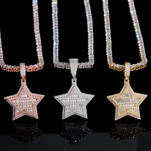 Baguette Star Pendant Lab Diamond – 14k Gold