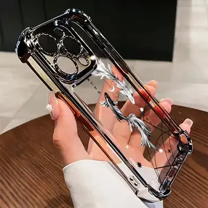 A Simple Yin Yang Koi Fish Phone Case, TPU Shockproof Full Protection Case with Electroplated Frame, Suitable for iPhone 17/16/15/14/13/12/11 PRO PROMAX PLUS AIR X XSMAX, Ideal Gift for Friends and Family, SJQNDD125