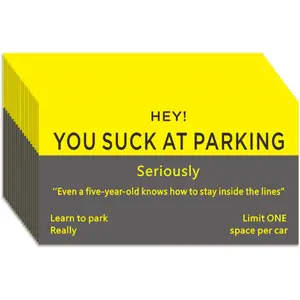 Bad Parking Cards - 100 count You Suck At Parking Cards -Funny Parking Violation Tickets Learn To Park Polite Reminder Business Cards(3.5 x 2 Inches)