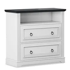 File Cabinet with Printer Stand and 2 Drawers White