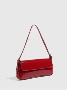 CYX Women's Solid Color PU Leather Shoulder Bag, Fashionable Shoulder Bag for Daily Used, Casual Trendy Versatile High-quality Daily Commuting Bag, Elegant Bags, Shoulder Bag Crossbody