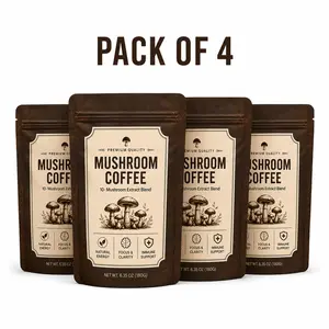 Organic Mushroom Coffee Pack of 4 | Premium Coffee Mix | Smooth Flavor & Daily Coffee Blend