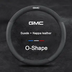 Suede Leather Car Steering Wheel Cover Anti-Slip Protector Fits For GMC Acadia Canyon Envoy Denali Granite Hummer Jimmy Terrain Sierra Yukon Auto Interior Accessories