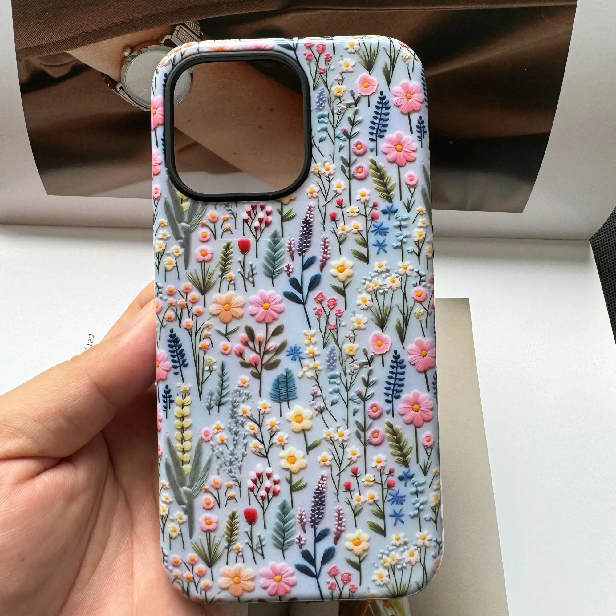 Floral Pattern Phone Case, 1 Count Anti-fall Decorative Phone Protector Cover, Phone Accessory for iPhone 11 12 13 14 15 Plus Pro Max, Phone Cases