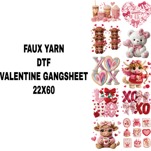 FAUX YARN VALENTINE DTF GANSHEET FOR SHIRTMAKING