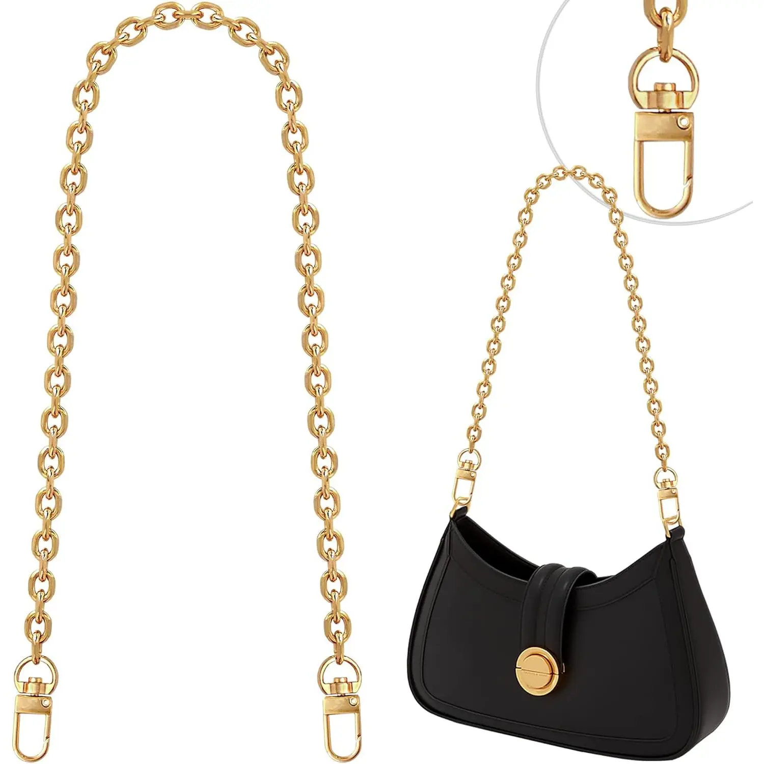 1 count Purse Chain Strap Cross  Chain Strap Replacement Chain for Handbag  Bag Purse(O chain 0.28 Inch-39.3 Inches/100cm, )