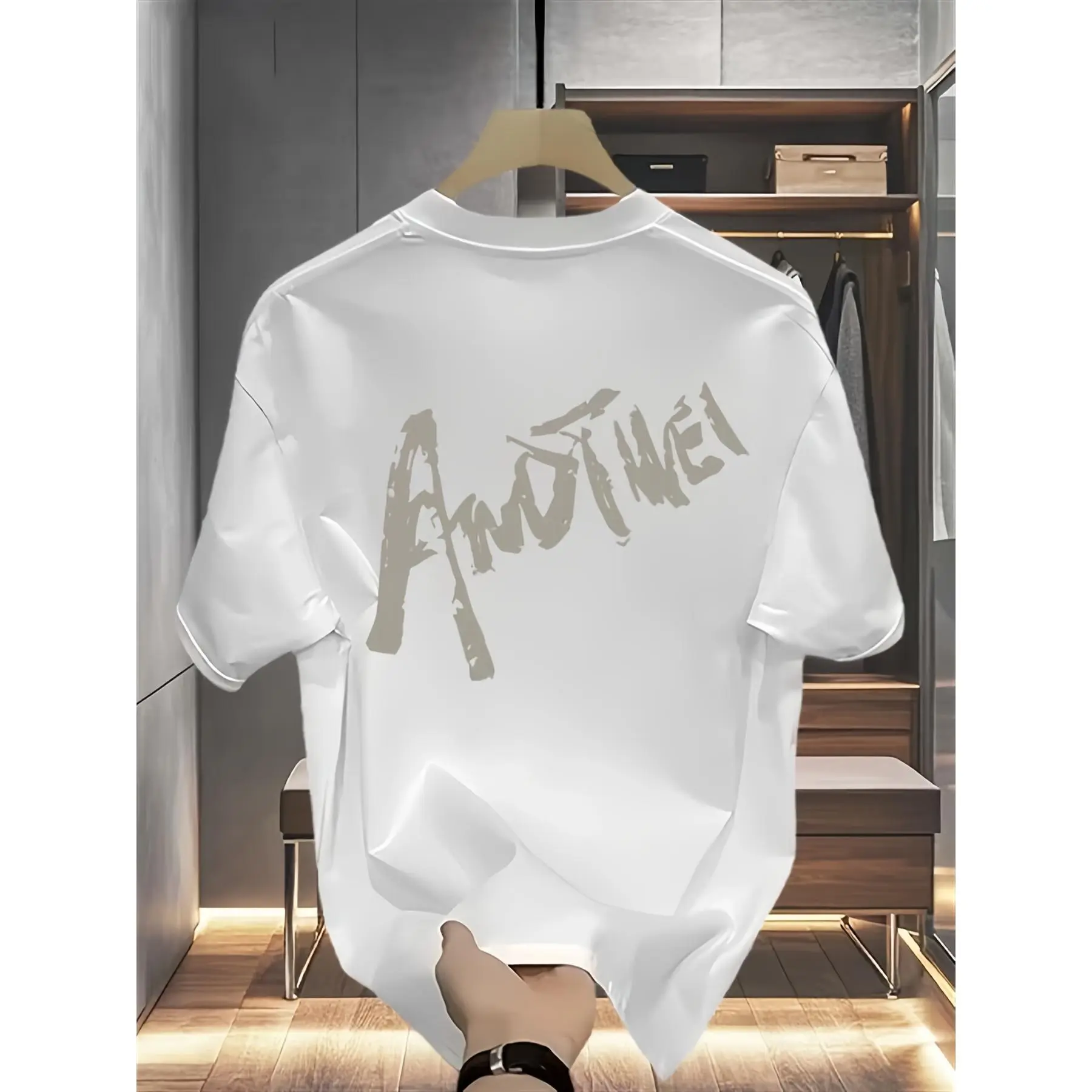 Trendy Brand Printed Short Sleeve T-Shirt Men Summer Heavy Cotton Korean Style Japanese Print Versatile Top Men's Clothing