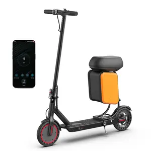 LP60 Electric scooter with seat – 8.5-inch honeycomb tires, 350W motor, 19 MPH, 16 miles, 11-liter storage bin, 264 lbs, aluminum frame, foldable. The perfect gift for family and friends, suitable for adults and teenagers to commute.