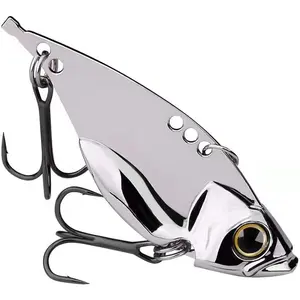 5 Pack Metal Blade Baits for Bass Fishing Lures Hard Metal VIB Fishing Spoons Crankbaits Swimbaits for Trout Walleye Crappie Saltwater Blade Bait Fishing