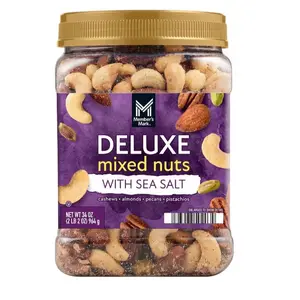 Mixed Nuts with Sea Salt 34 oz - Includes Cashews, Almonds, Pecans, Pistachios & Hazelnuts - Snack with Sea Salt - Protein