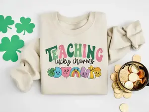Teaching Lucky Charms Sweatshirt & Tshirt, St Patricks Day Teacher Sweatshirt, Lucky Teacher T-Shirt, Saint Patrick's Day Teacher Sweatshirt, Teachers Lucky Charms Sweatshirt Gifts
