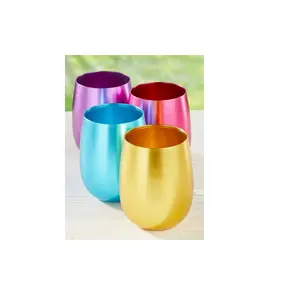 Jewel-Tone Aluminum Goblet, Set Of 4