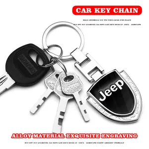 Car Style Metal Shield Keychain, Jeep Car Accessories, Durable Design, Perfect Gift for Drivers & Auto Enthusiasts