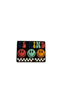 F/Q5- (1)PC 1.2" BE KIND W/Colorful Smiley Faces Focal Bead for DIY Keychains, Wristlets, Cup Charms, Car Charms ETC