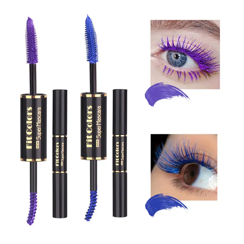 Upgrade Double Headed Waterproof Mascara for Eyelash, 5D Silk Fiber Lashes Extension Colored Tube Mascara with Eyelash Brush, Long Lasting Smudge-proof Volumizing Lengthening, Makeup Present for Women