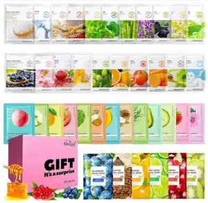 40 Pack Collagen Face Masks Skincare Bulk for All Skin Types,Hydrating Spa Sheet Mask for Sensitive Skin, Facial Mask Sets For Women Skin Care,Hydrating Face Mask Gifts Set for Teen Girls