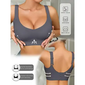 Women's Wireless Sports Bra, Adjustable Multi-Row Hook Back Support, Comfort for Daily & Casual Wear