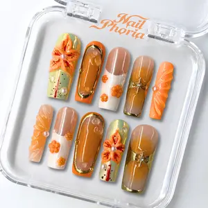 NailPhoria ARIES - Handmade Press-On Nails | Reusable, Salon-Quality, Long-Lasting, Glossy Design
