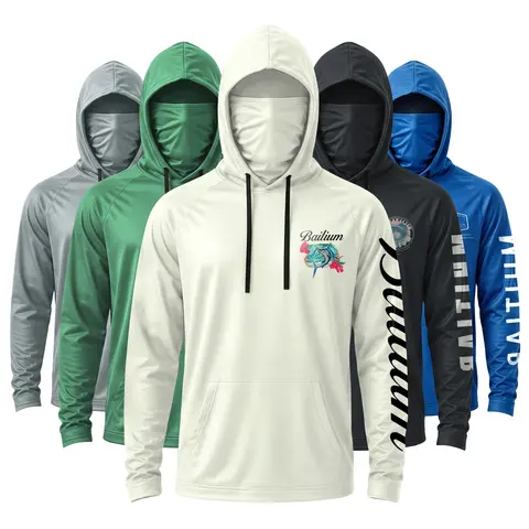 SKYWEHYD Men's Breathable Polyester Hoodie - Long Sleeve Sports Hooded Sweatshirt with Face Covering, Camo Print, Drawstring, UV Sun Protection, Quick Dry, Dust-Bug Barrier, Muscle Support, Outdoor Work Top, Multiple Colors, Comfortable Fit, Breatheable,,
