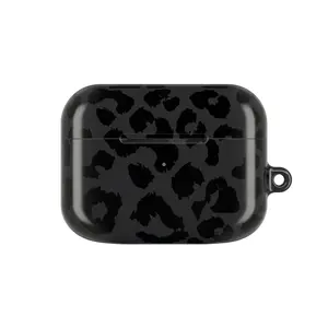 Black Leopard AirPod Case, Trendy Animal Print Protective Cover for AirPods 1 2 3 4 Pro 1 2 3 - Aesthetic Tech Accessory, Y2K Style