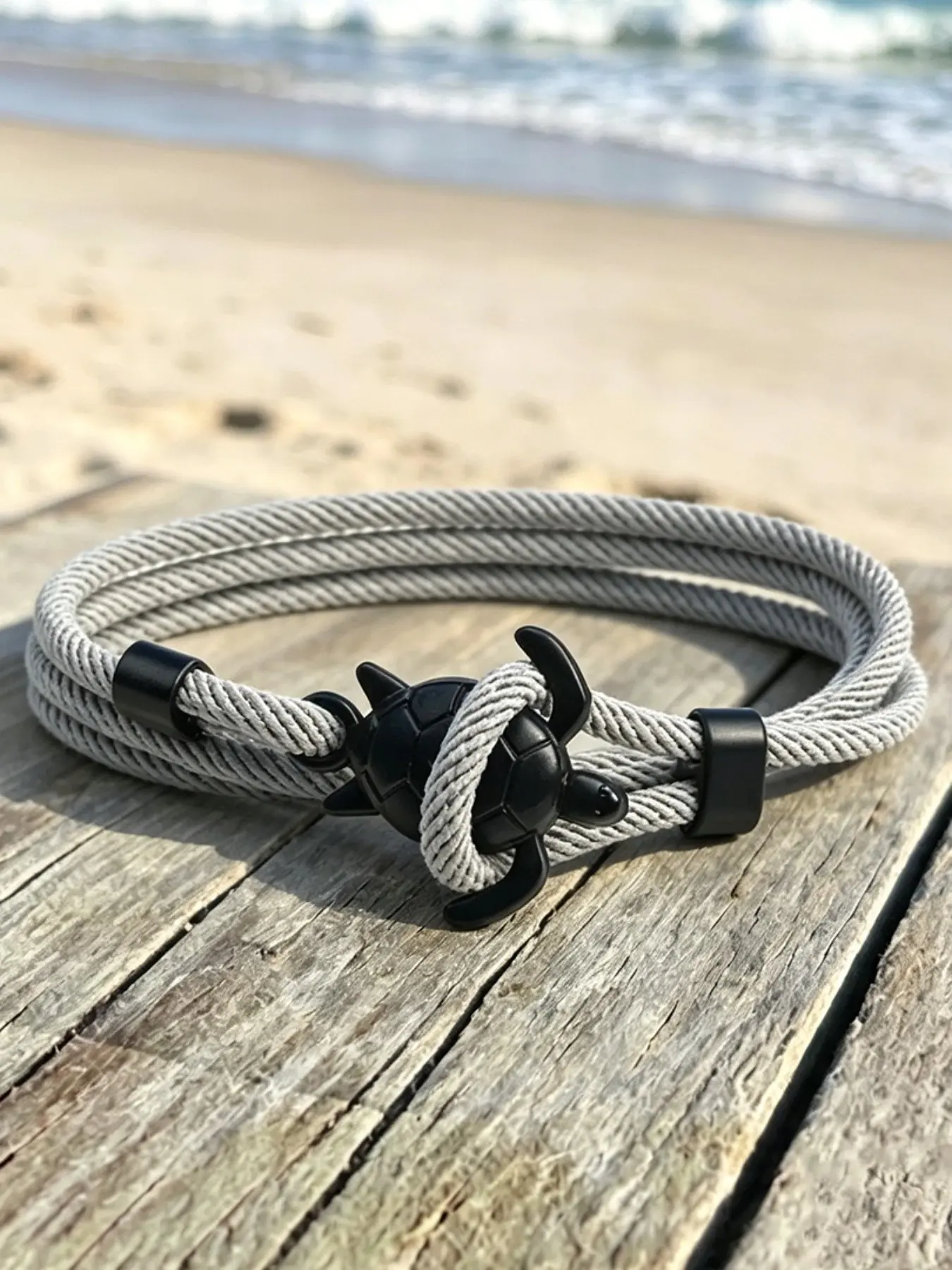 Men's Turtle Braided Knotted Bracelet, Adjustable Nautical Rope Wristband, Ocean Beach Casual Jewelry Gift, Ideal for Friends, Boyfriend, Father
