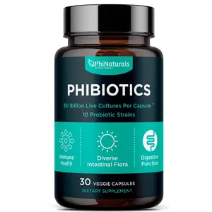 High Potency Probiotics 10 Strains – 30 Billion CFUs – [30 Vegan Capsules] Digestive Health Supplement for Men & Women – Shelf-Stable Lactobacillus Acidophilus Bifidobacterium – Immune Support