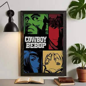 Cowboy Bebop anime poster, printed on waterproof canvas, a perfect collectible for anime fans, teen gift, room decoration poster Wall Art Painting Western Wall Art