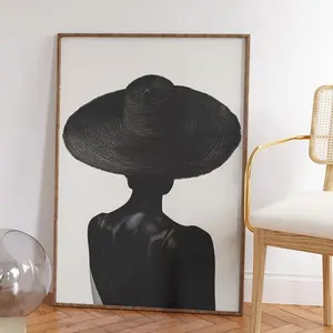 Black Girl Print - African American Black Art - Modern Woman Wall Art - Black and White Painting for Living Room Office Wall Decor - Gift 6