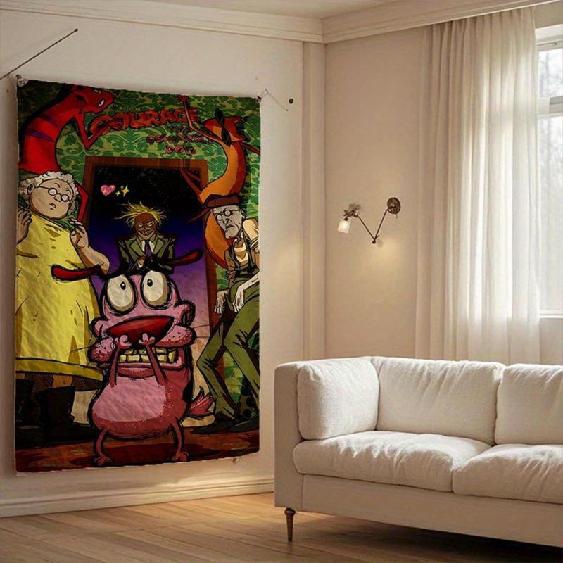 Courage The Cowardly Dog Nostalgia Blanket | Super Soft Flannel Throw | Kid Must-Have Gift for Cartoon Fans | Perfect for Home/Office/Parties