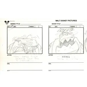 Chip n Dale Rescue Rangers Original Production Animation Storyboard Walt Disney FIRST EPISODE 1988 A16