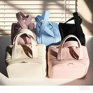 Extra-Large Capacity Makeup Bag: New Travel Toiletry Bag with Wide Opening and Organized Compartments