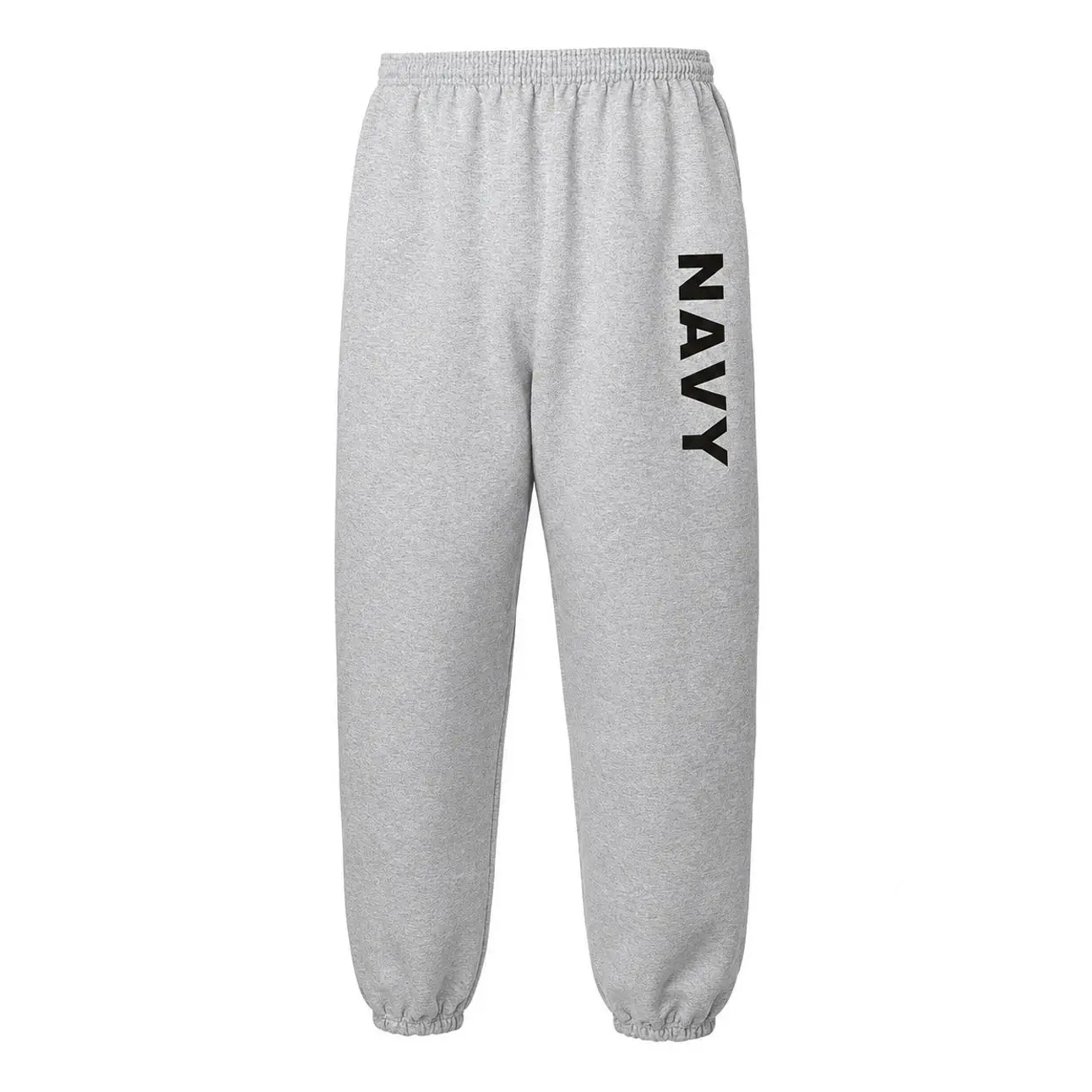 Navy Sweatpants - Military Theme Elastic Bottom Sweatpants in Sport Gray D