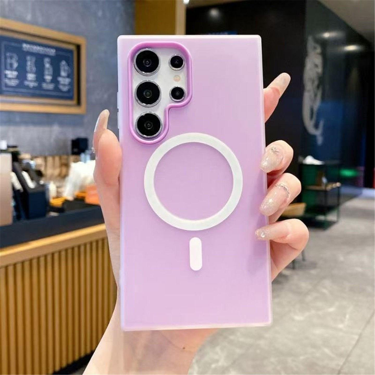 Candy color 2-in-1 phone case, supports Magsafe charging, frosted soft case shock-absorbing protective cover, suitable for Samsung S26 S25 S24 S23 S22 A56 A55 A54 A36 A35 A26 A25 A17 A16 A15 & iPhone case.A195, Smartphone, Handheld, Cellphone