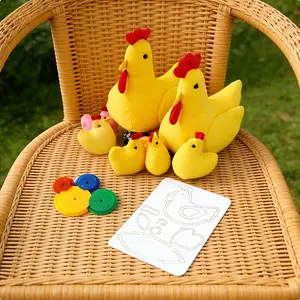 Chicken-themed Patchwork Sewing Template (with 4 tracing tools and hen family motifs) - a colorful handmade guide for quilting, handcrafting, Easter crafts, compatible with sewing machines and hand sewing