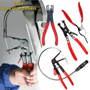 4PCS Long Reach Wire Spring Hose Clamp Plier Set - for Automotive Cooling System, Radiator, Heater Hoses for Automotive Fuel Oil Water Hose