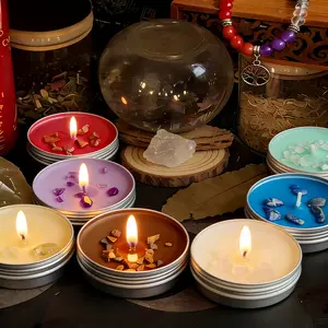 Seven Chakra Aromatherapy Candle Gift Box, equipped with crystal decorated scented candles, suitable for yoga, home decoration, Easter decoration, Valentine's Day gifts, New Year, Mother's Day