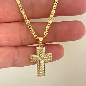 18k Gold Plated Cross Necklace