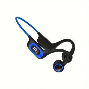 Open-Ear Bone Conduction Wireless Headphone - Sweatproof Earbud with Built-in Mic, TF Card Slot, Hands-Free Function for Phones, Ideal for Running, Hiking