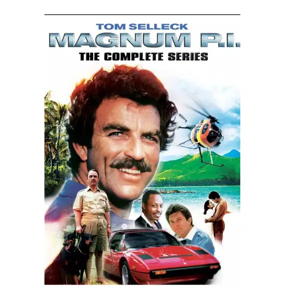 Magnum P.I. TV Series Complete DVD Box Set - 42-Disc, Starring Tom Selleck, Seasons 1-8 All Episodes, English Language, No Age Restriction, Quality Production, Thrilling Mysteries, Action-Adventure, Brand New And Factory Sealed, Breathtaking Island Scener