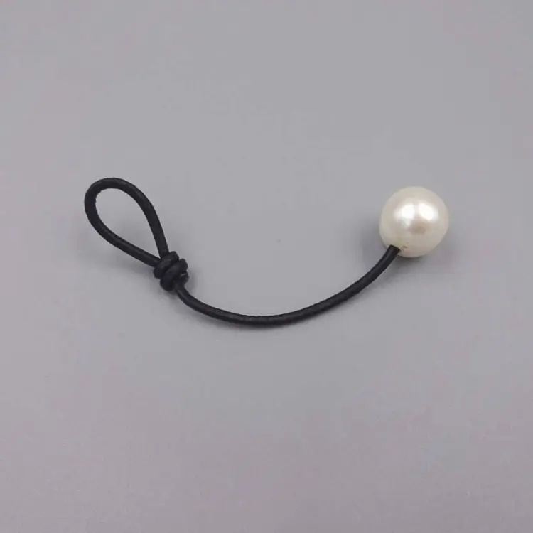 2-PC Cultured Pearl on Leather Clasp. Pearl Clasp.  Leather Loop Clasp. Pearl Leather Clasp.  Clasp for Necklace. Clasp for Bracelet.
