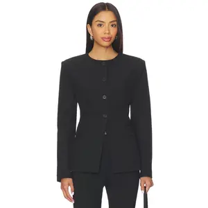 EAVES Keki Collarless Blazer in Black