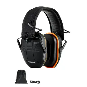 VEVOR Safety Earmuffs, Electronic Ear Muffs with 5.3 Bluetooth Technology and Sound Amplification, Noise Reduction Headphone NRR23dB, Hearing Protection Earmuffs for Shooting, Lawn Mowing and Work