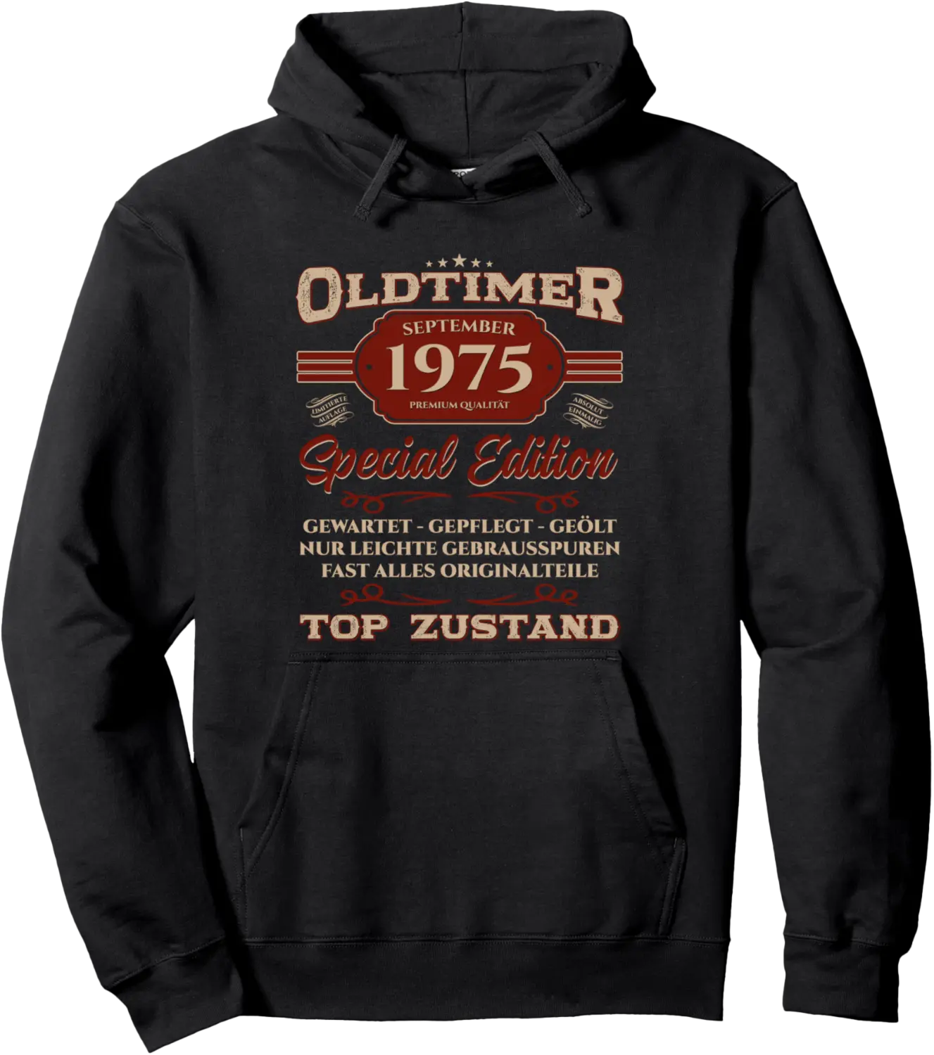 50th birthday man gift classic September 1975 Vintage Pullover Hoodie - Sabrinasmitl Shop 95B0FN7S8YGM