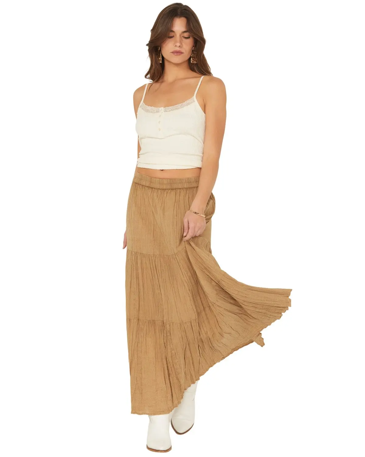 Scully Women's Women'S Broomstick Maxi Skirt - Psl-279-Khk