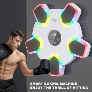 Music Boxing Machine Wall Mounted Bluetooth-compatible Electronic Smart LED Boxing Training Target Punching Pad Home Gym Workout Equipment